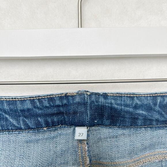 PAIGE Jimmy Jimmy Mid Rise Denim Jean Shorts Blue Cut Off Cuffed Raw‎ Hem Sz 27 - Picture 11 of 12